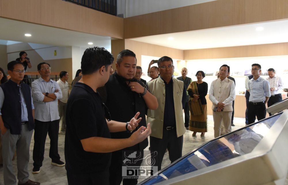 Advisor Imchen inspects the NIIS Hub during the launch of the project in Kohima on August 15. (DIPR Photo)